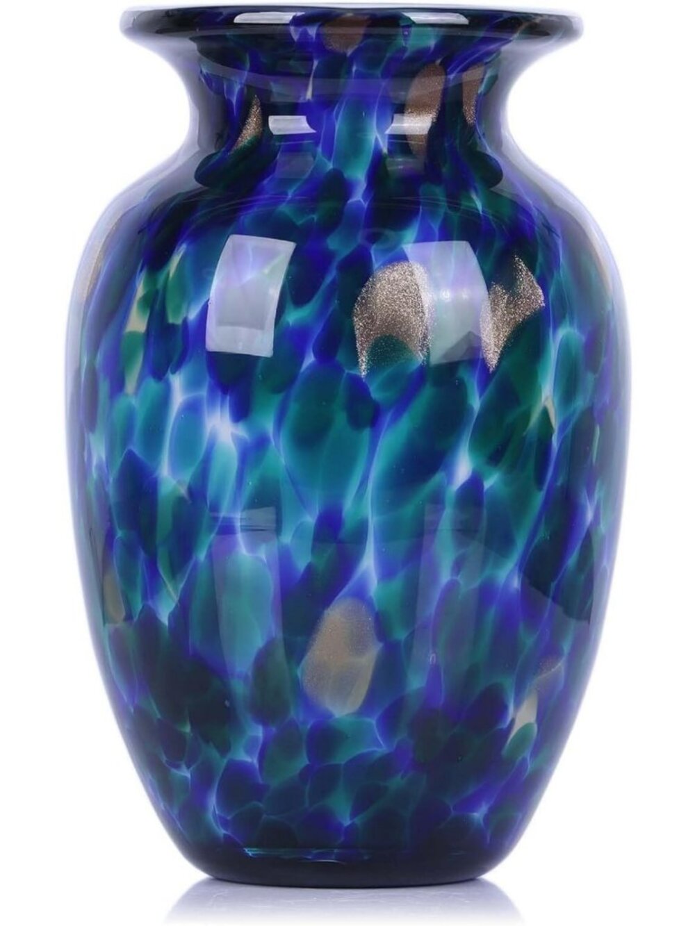 Hand Blown Cobalt Blue Glass Vase – Unique Coastal Decor for Flowers